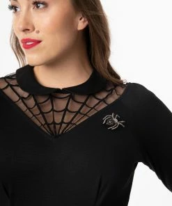 Unique-Vintage Black Spiderweb Endora Fit & Flare Dress - Only XSmall -Hot Sale Dresses Shop 117602 2 2048x2048 de360e54 5b6c 4def 8c31 24373e588f09