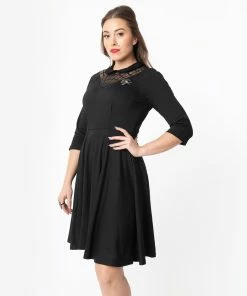 Unique-Vintage Black Spiderweb Endora Fit & Flare Dress - Only XSmall -Hot Sale Dresses Shop 117602 4 1024x1024 ab5a17c9 05b5 4181 8243 b93f03e06dbe