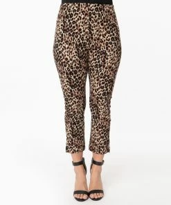 Unique-Vintage Leopard Print Rachelle Capri Pants