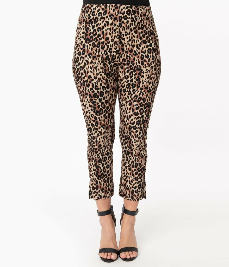 Unique-Vintage Leopard Print Rachelle Capri Pants 1 Unique-Vintage Leopard Print Rachelle Capri Pants