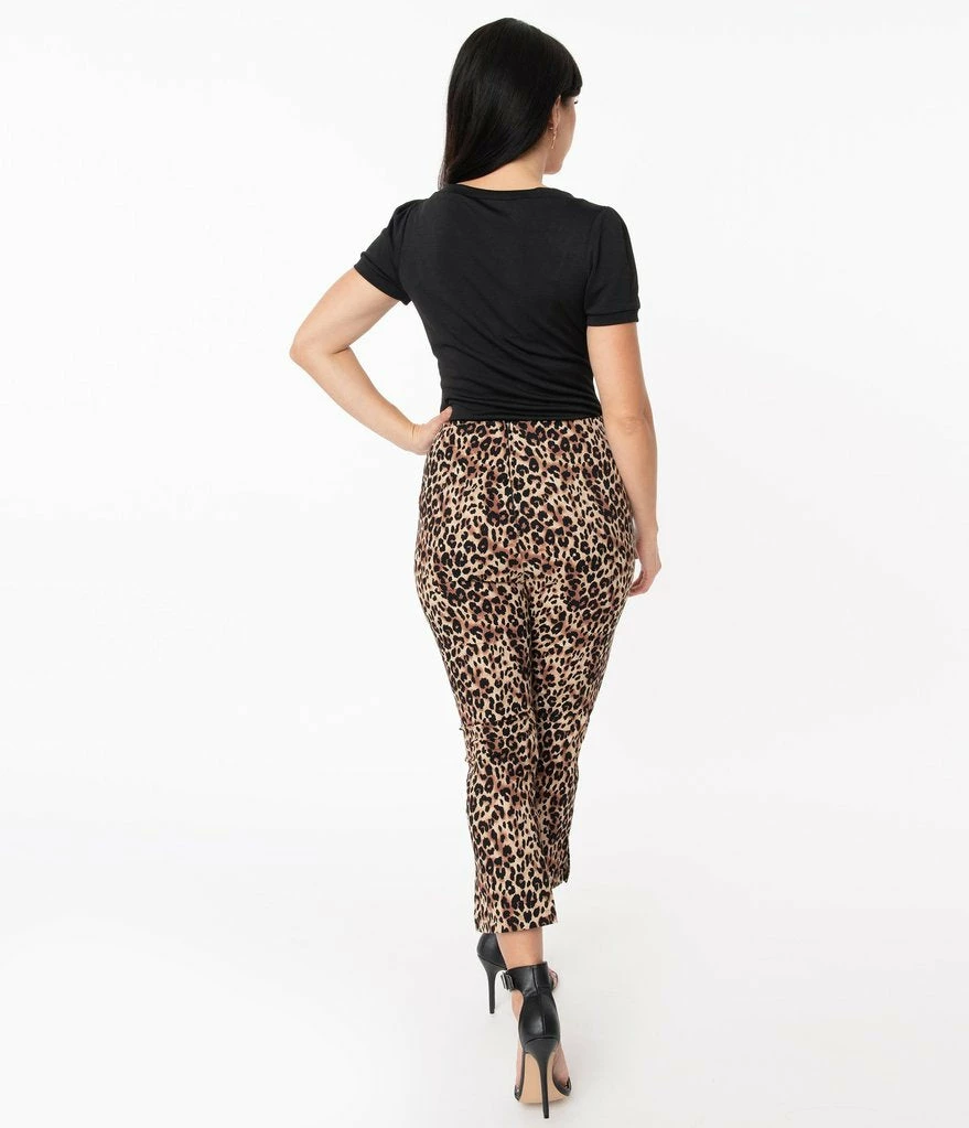 Unique-Vintage Leopard Print Rachelle Capri Pants 3 Unique-Vintage Leopard Print Rachelle Capri Pants - Image 3