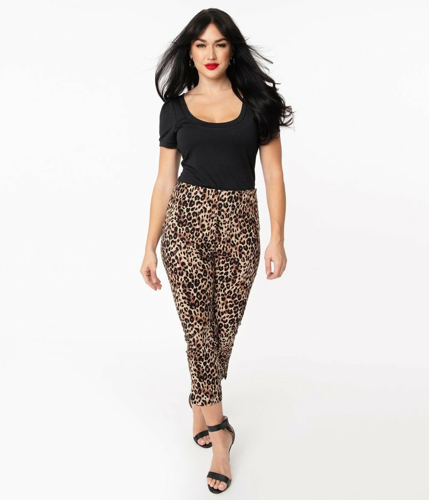 Unique-Vintage Leopard Print Rachelle Capri Pants 4 Unique-Vintage Leopard Print Rachelle Capri Pants - Image 4