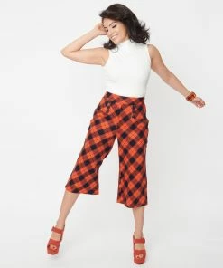 Unique-Vintage Orange & Black Plaid Culottes Ginger Pants - Only Small -Hot Sale Dresses Shop 145583 K716 4RS 2048x2048 6f5e562b 105b 4850 9a55 2587117018c6
