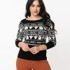 Unique-Vintage Haunted Ghosts Fair Isle Annaleigh Sweater - Only Small