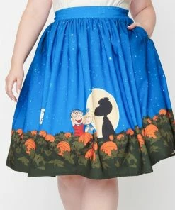 Unique-Vintage X Peanuts The Great Pumpkin Gellar Swing Skirt - Only S