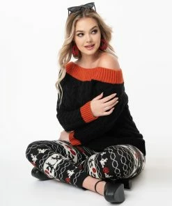 Unique-Vintage Unique Vintage Black & Burnt Orange Off Shoulder Allen Sweater 7 Unique-Vintage Unique Vintage Black & Burnt Orange Off Shoulder Allen Sweater -Hot Sale Dresses Shop 151905 K1419 3CC 1024x1024 36ea2054 f876 454e ab4f 032514534ecf