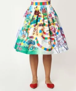 Unique-Vintage X Hasbro Unique Vintage X Hasbro - Candyland Board Print Swing Skirt - Only XSm
