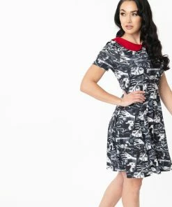 Unique-Vintage X The Birds, Attack Print Margot Fit & Flare Dress - On -Hot Sale Dresses Shop 152177 4 1024x1024 9b37865a 8062 45a1 a38f 05ef02dcad78