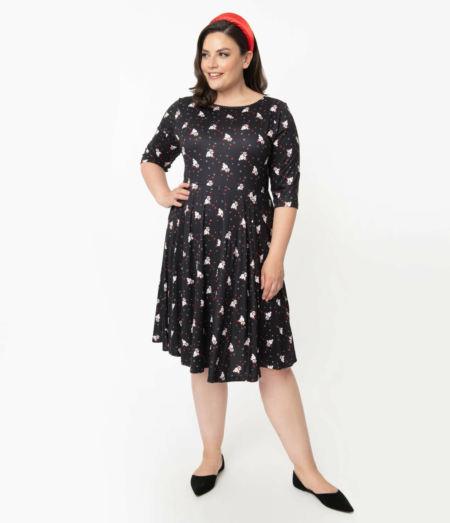 Unique-Vintage X Frosty The Snowman Unique-Vintage X Frosty Magic Print Nicole Swing Dress 4 Unique-Vintage X Frosty The Snowman Unique-Vintage X Frosty Magic Print Nicole Swing Dress - Image 4