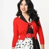 Unique-Vintage Red Dandy Cardigan