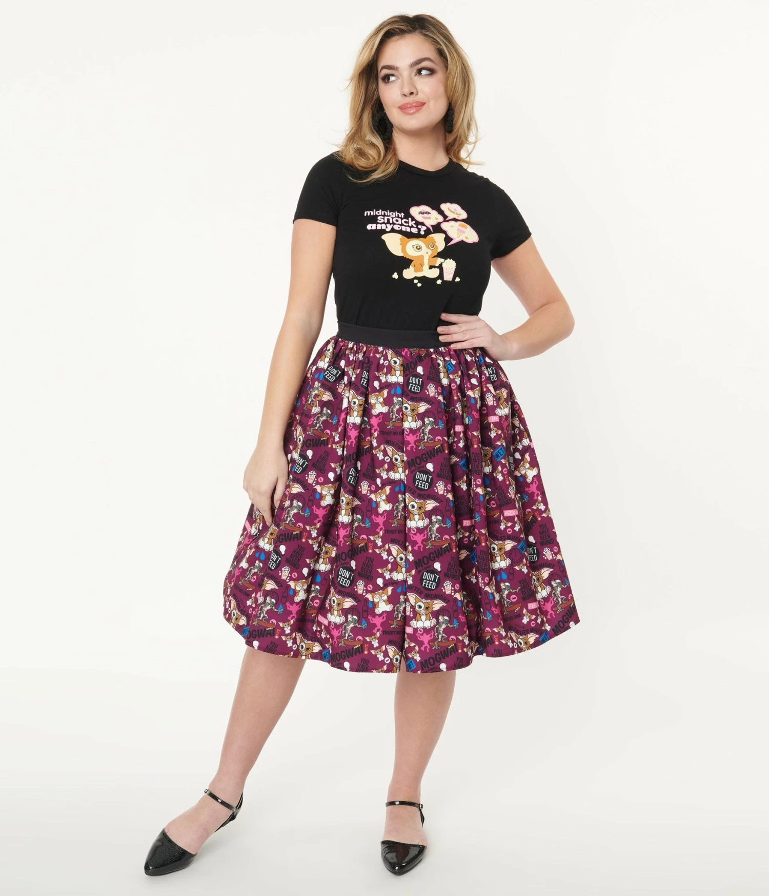 Unique-Vintage X Gremlins Unique Vintage X Gremlins Mogwai Rules Print Jayne Swing Skirt - Only 2 Unique-Vintage X Gremlins Unique Vintage X Gremlins Mogwai Rules Print Jayne Swing Skirt - Only - Image 2