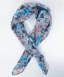 Unique-Vintage X Back To The Future Time Travel Motif Print Hair Scarf