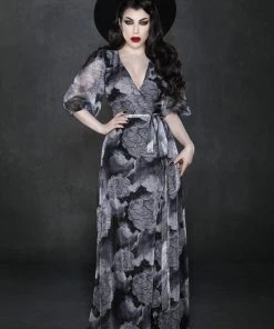 Katakomb By Kassandra Love - Winona Maxi Dress (Grey Floral)