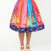 Unique-Vintage X Barbie Unique Vintage X Barbie Rainbow Barbie Disco Gellar Swing Skirt