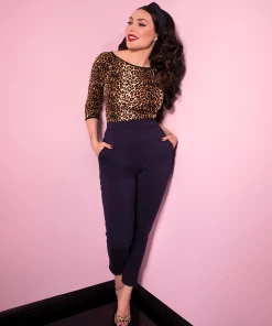 Navy Ponte Cigarette Pants - Vixen By Micheline Pitt - Only Size 2Xlar