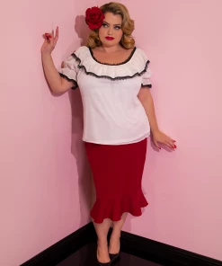 Flutter Skirt In Dark Red - Vixen By Micheline Pitt - Only Sizes Small -Hot Sale Dresses Shop Flutter Skirt Red 6