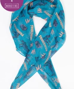 Universal Monsters X Unique Vintage Unique Vintage X Universal Monsters Frankenstein Hair Scarf Teal Green