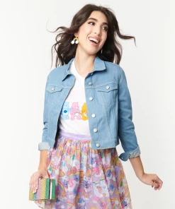 Unique-Vintage X Care Bears Unique Vintage X Care Bears Wish Your Heart Jean Jacket - Only XSmall, -Hot Sale Dresses Shop JACKET2