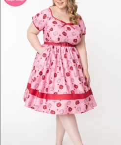 Unique-Vintage X Hot Stuff Hot Stuff X UV Hannah Dress Pink -Hot Sale Dresses Shop Littledevildress12