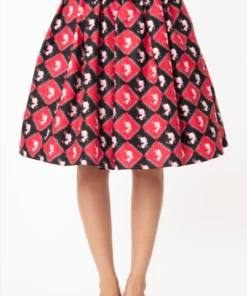 Unique-Vintage X Hot Stuff Hot Stuff X UV Swing Skirt Hot Stuff Print