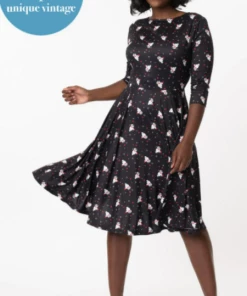 Unique-Vintage X Frosty The Snowman Unique-Vintage X Frosty Magic Print Nicole Swing Dress