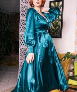 Elle Rebel Starlet Satin Robe Gown - Hollywoodland 5 Elle Rebel Starlet Satin Robe Gown - Hollywoodland -Hot Sale Dresses Shop STARLET2