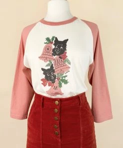 Mischief Made - Scotties' Xmas 3/4 Sleeve Raglan Tee - Natural/Dusty P