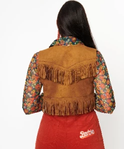 Unique-Vintage X Barbie Unique Vintage X Barbie Brown Suede Gaucho Gear Vest -Hot Sale Dresses Shop barbievest3