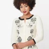 Unique-Vintage Unique Vintage Bookworm Cardigan Ivory Rose