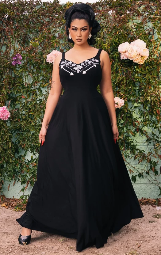 Clementine Western Embroidered Maxi Dress - Elle Rebel, Rebel Love - P 1 Clementine Western Embroidered Maxi Dress - Elle Rebel, Rebel Love - P