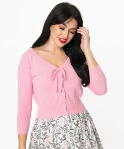 Unique-Vintage 1950s Light Pink Dandy Cardigan - Only XSmall, Small &