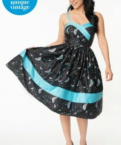 Unique-Vintage X The Jetsons Unique Vintage X Jetsons X Purple Jane Halter Swing Dress
