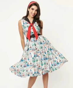 Unique-Vintage X Popeye Unique Vintage X Popeye Classic Comic Print Swing Dress