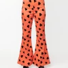 Smak Parlour X Flintstones Orange & Black Leopard Spots Print Flare Pa