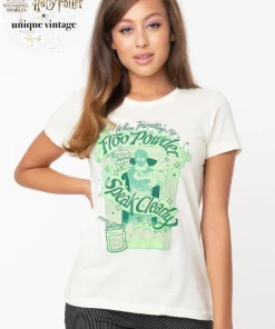 Unique-Vintage X Harry Potter Unique Vintage X Harry Potter Floo Powder Tee Cream - Only Large Left