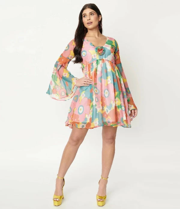 Unique-Vintage X Barbie Unique Vintage X Barbie Flower Wower Babydoll Dress - Only XSmall & Sm 1 Unique-Vintage X Barbie Unique Vintage X Barbie Flower Wower Babydoll Dress - Only XSmall & Sm