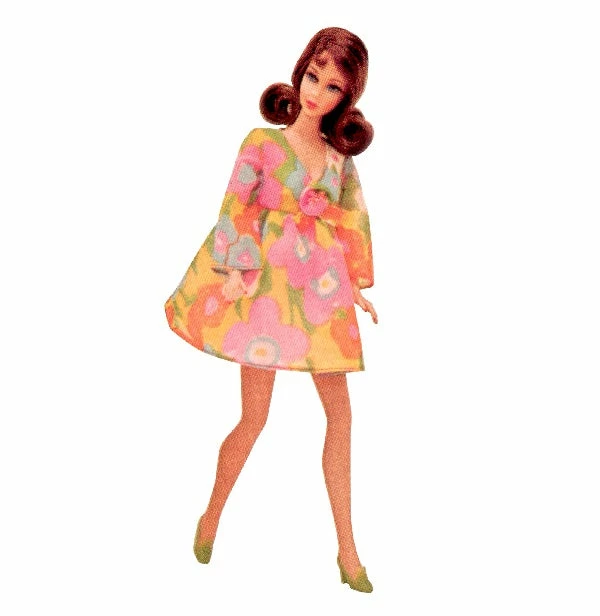 Unique-Vintage X Barbie Unique Vintage X Barbie Flower Wower Babydoll Dress - Only XSmall & Sm 6 Unique-Vintage X Barbie Unique Vintage X Barbie Flower Wower Babydoll Dress - Only XSmall & Sm - Image 6