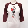 Mischief Made - Hold On To Your Heart 3/4-Sleeve Raglan T‑Shirt In Whi