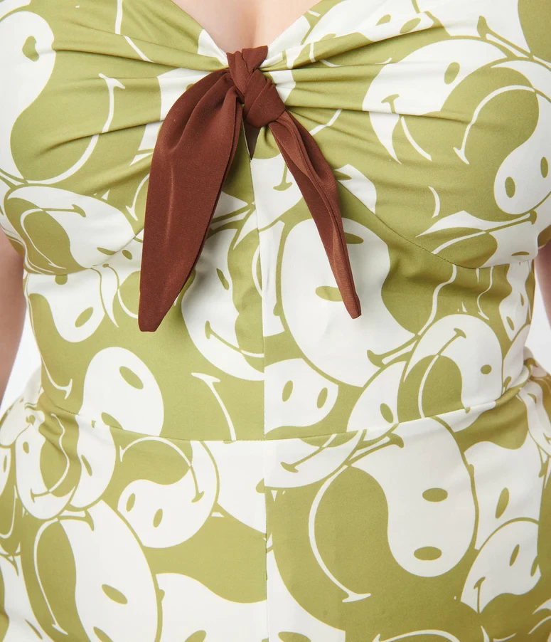 Unique-Vintage X Smiley Unique Vintage X Smiley® Green Yin Yang Print Jumpsuit 4 Unique-Vintage X Smiley Unique Vintage X Smiley® Green Yin Yang Print Jumpsuit - Image 4