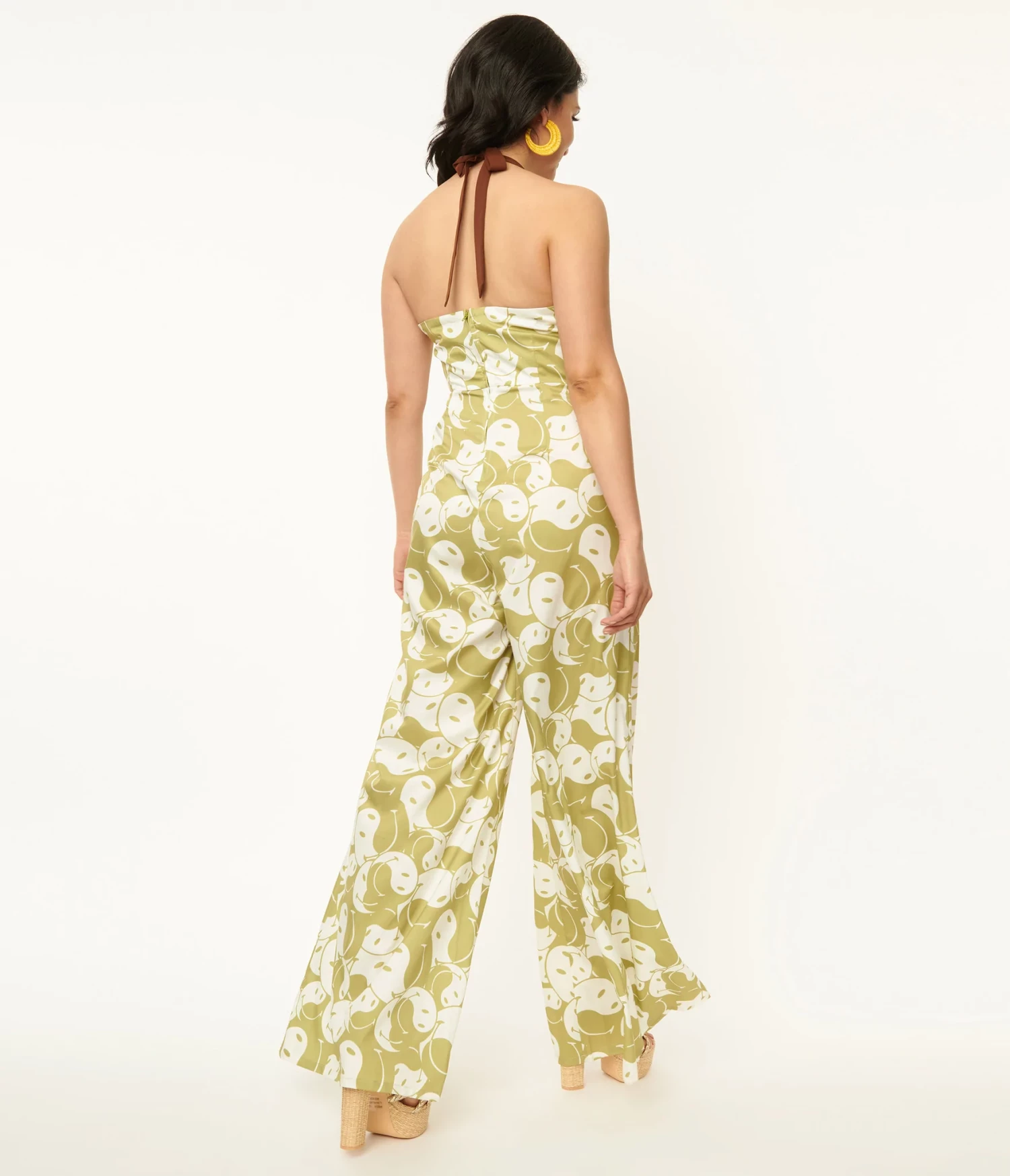 Unique-Vintage X Smiley Unique Vintage X Smiley® Green Yin Yang Print Jumpsuit 2 Unique-Vintage X Smiley Unique Vintage X Smiley® Green Yin Yang Print Jumpsuit - Image 2