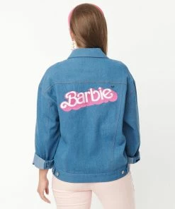 Unique-Vintage X Barbie Unique Vintage X Barbie Barbie Logo Kerstie Jean Jacket