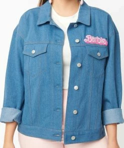 Unique-Vintage X Barbie Unique Vintage X Barbie Barbie Logo Kerstie Jean Jacket -Hot Sale Dresses Shop kerstiejkt2