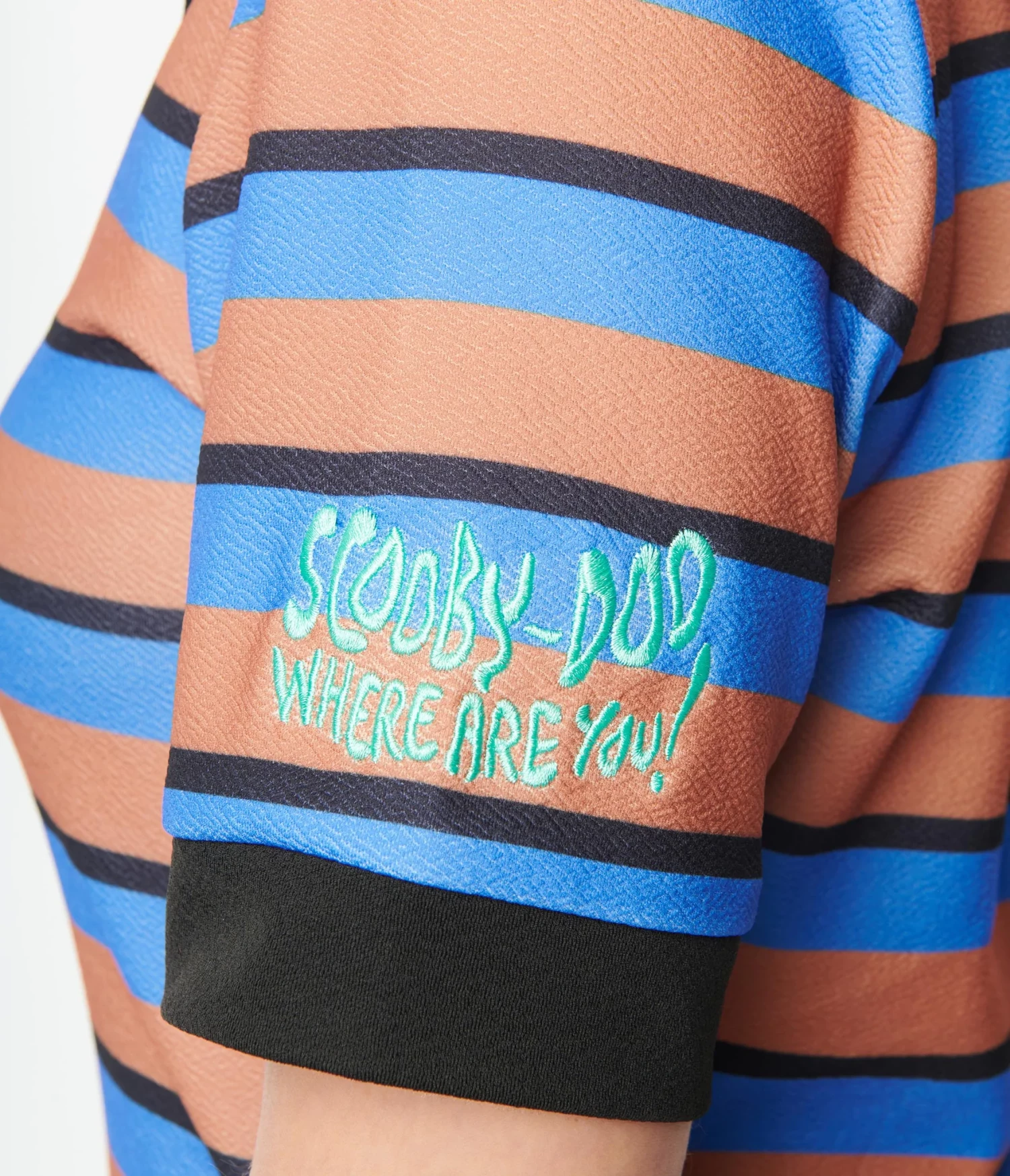 Smak Parlour X Scooby Doo Brown & Blue Stripe Mini Shirt Dress 2 Smak Parlour X Scooby Doo Brown & Blue Stripe Mini Shirt Dress - Image 2