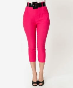 Unique-Vintage X I Love Lucy I Love Lucy X Unique Vintage Deep Pink Vineyard Pant - Only Sizes 1XLa