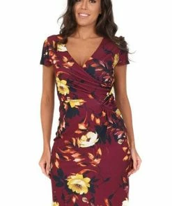 Lady V London Lady Vintage London - Maisie Dress - Dark Purple Burning Rose Blush -