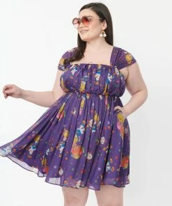 Unique-Vintage X Rainbow Brite Unique Vintage X Rainbow Brite Rainbow Night Print Babydoll Dress -Hot Sale Dresses Shop rainbowbritebabydoll1