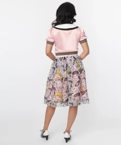 Unique Vintage X Betty & Veronica Betty & Veronica X Unique Vintage Riverdale Adventures Print Swing Ski -Hot Sale Dresses Shop skirt3