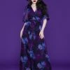 Katakomb By Kassandra Love - Winona Maxi Dress (Purple Floral) - Only