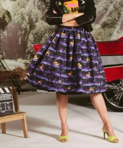 Universal Monsters X Unique Vintage Unique-Vintage X Universal Monsters The Wolf Man Print High Waist Circ -Hot Sale Dresses Shop wolfman skirt2