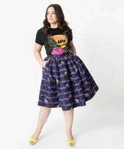 Universal Monsters X Unique Vintage Unique-Vintage X Universal Monsters The Wolf Man Print High Waist Circ -Hot Sale Dresses Shop wolfman skirt3